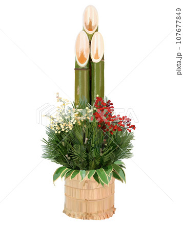 門松（紅白南天）のイラスト素材 [107677849] - PIXTA