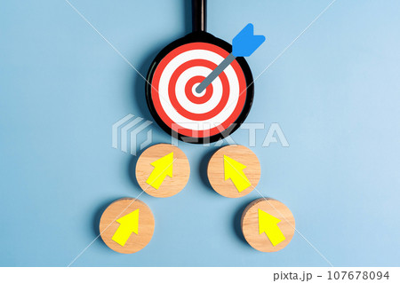 Magnifying glass focus business growth success achievement concept, customer target group concept. Magnifying glass focus business growth success achievement concept, customer target group concept. 107678094