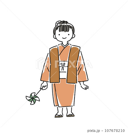 江戸時代の日常 正面を向いた子供 江戸時代の日常 正面を向いた子供 107678210