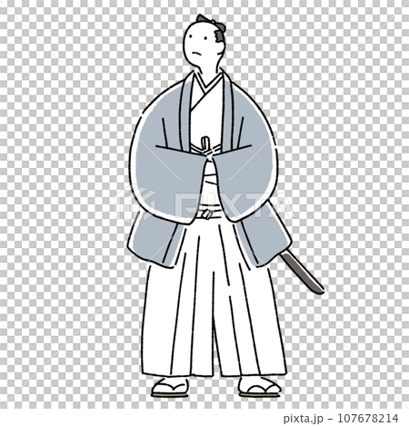 Everyday life in the Edo period: Samurai in haori 107678214