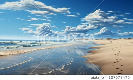 砂漠の砂浜：AI作品 107678479