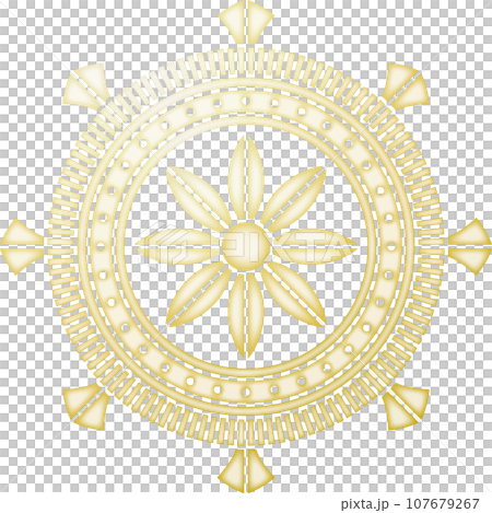 家紋　加納輪宝【金色】 107679267