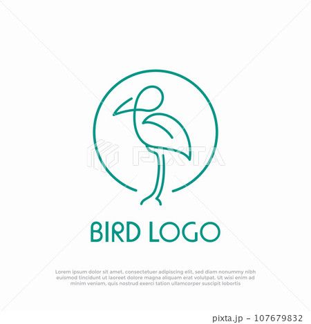 Minimalist Bird Logo Design Concept Creative 107679832