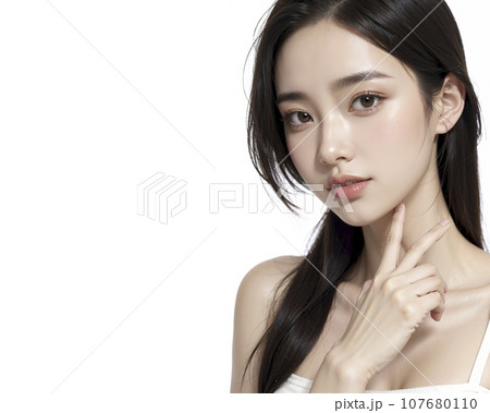 ロングヘアの若いアジア女性のポートレート(AI生成画像) ロングヘアの若いアジア女性のポートレート(AI生成画像) 107680110