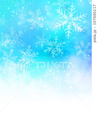手描き雪柄背景 107680217