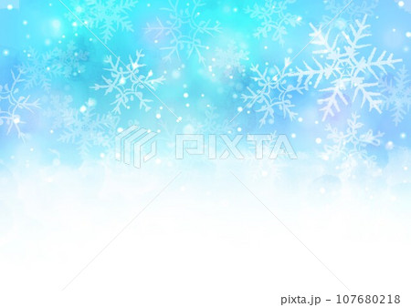 手描き雪柄背景 107680218