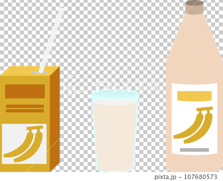 Banana juice illustration set Banana juice illustration set 107680573