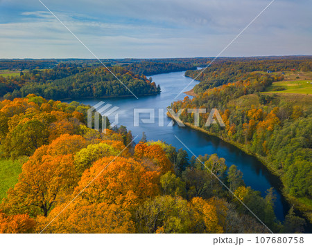 Dubingiai mound in Lithuania at autumn Dubingiai mound in Lithuania at autumn 107680758