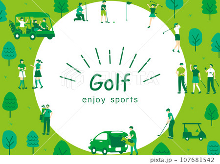 ゴルフを楽しむ人達 107681542