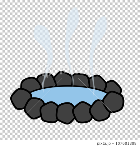 即使在寒冷的冬天也能溫暖身體的溫泉插畫 107681889