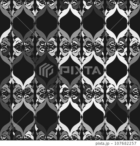 Black and white ornamental seamless pattern. Seamless ethnic print for textile.  107682257