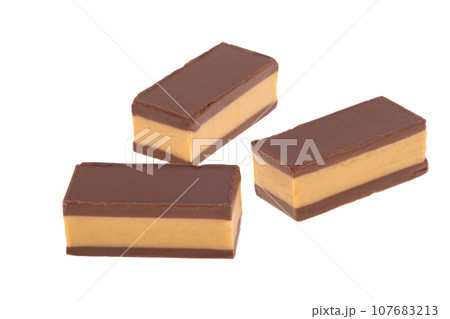 almond and hazelnut dessert isolated almond and hazelnut dessert isolated 107683213