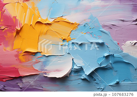 Abstract background, smears of white, blue, pink, lilac and orange paint Abstract background, smears of white, blue, pink, lilac and orange paint 107683276
