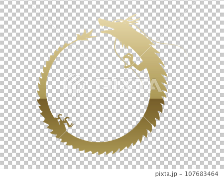 golden dragon circular frame golden dragon circular frame 107683464