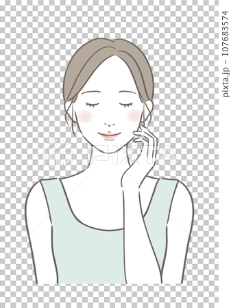 微笑與她的眼睛的婦女關閉了 微笑與她的眼睛的婦女關閉了 107683574