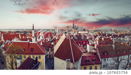 Tallinn view at sunset Tallinn view at sunset 107683756