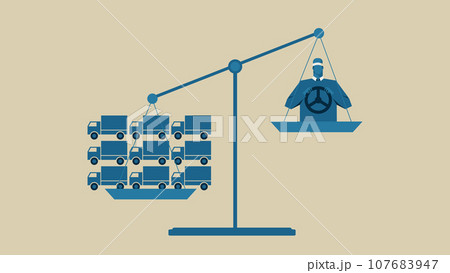 トラックと運転手と釣り合わない天秤。 107683947
