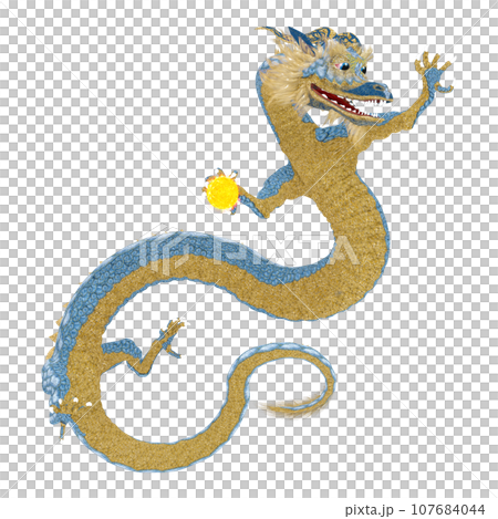 Realistic dragon illustration 107684044