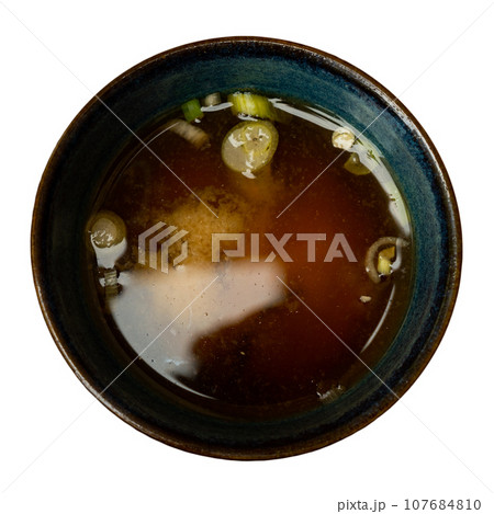 Traditional miso soup served in a bowl Traditional miso soup served in a bowl 107684810