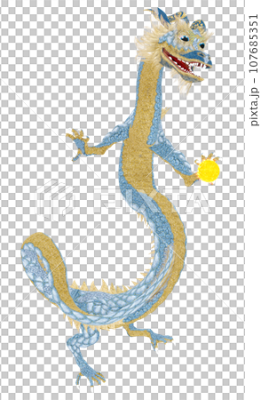 Realistic dragon illustration 107685351