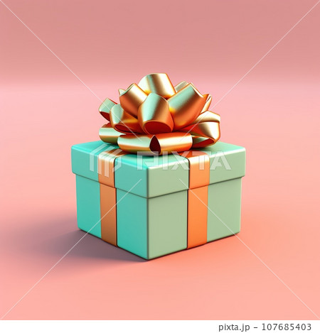 3D Render of Christmas Present on Colorful...のイラスト素材 [107685403] - PIXTA