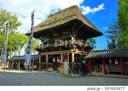 【熊本県】晴天の青井阿蘇神社(楼門) 【熊本県】晴天の青井阿蘇神社(楼門) 107685677