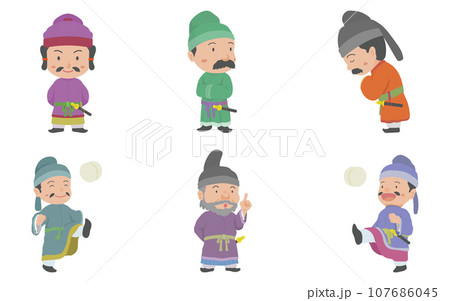 古代日本の貴族　イラストセット 107686045