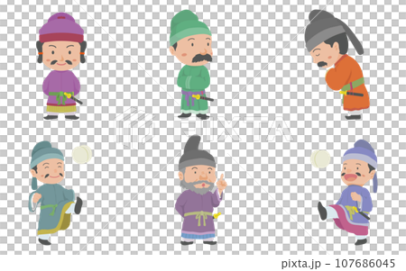 古代日本の貴族　イラストセット 107686045