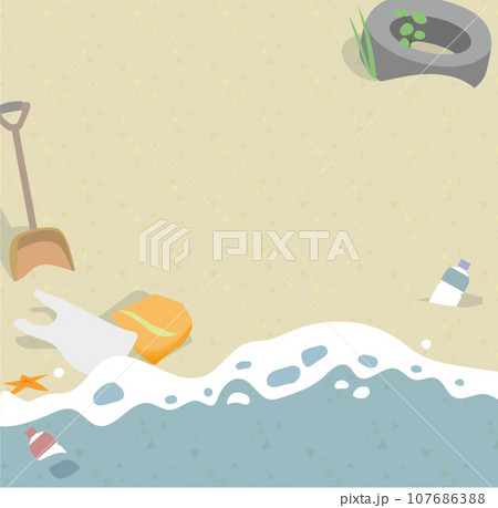 手書き風の汚れた海のイラスト素材 107686388