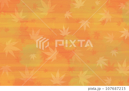 秋のもみじ舞う背景素材 水彩風 秋のもみじ舞う背景素材 水彩風 107687215
