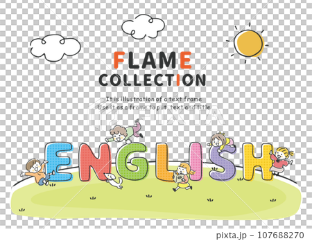 アルファベットと子供たちのイラスト 107688270