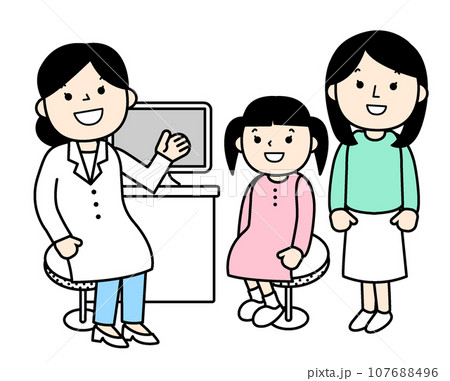 シンプルな人物イラスト 子どもの診察 シンプルな人物イラスト 子どもの診察 107688496