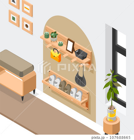 Boutique Room Isometric Composition 107688665