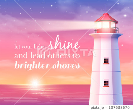 Lighthouse Realistic Poster 107688670