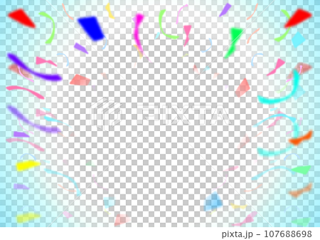 框架插圖與彩色五彩紙屑 [帶複製空間] [A4] 107688698