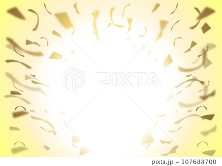 金色の紙吹雪が舞うフレームイラスト【コピースペースあり】【A4】 金色の紙吹雪が舞うフレームイラスト【コピースペースあり】【A4】 107688700