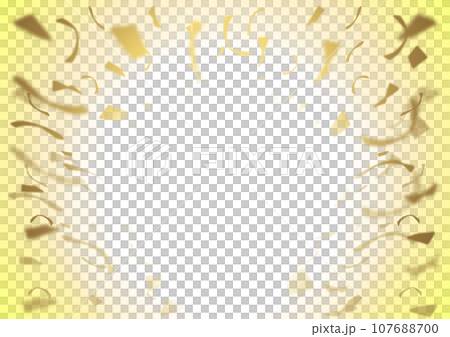 金色の紙吹雪が舞うフレームイラスト【コピースペースあり】【A4】 金色の紙吹雪が舞うフレームイラスト【コピースペースあり】【A4】 107688700