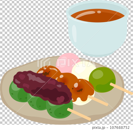 3種類の串団子とほうじ茶 107688752
