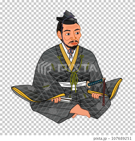 羽柴秀吉穿著武士禮服和大徽章 107689251