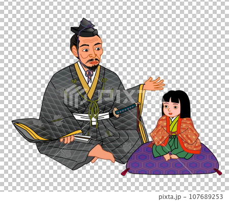 織田信長の孫・三法師と羽柴秀吉 107689253