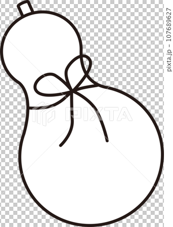 葫蘆，代表幸運符，白描畫 107689627