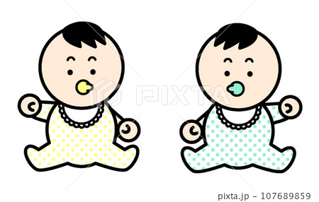 シンプルな人物イラスト　赤ちゃん 107689859