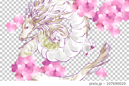 桜の花と龍のイラスト素材 [107690020] - PIXTA