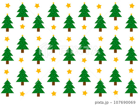 クリスマスツリーと星のパターン　背景 107690069