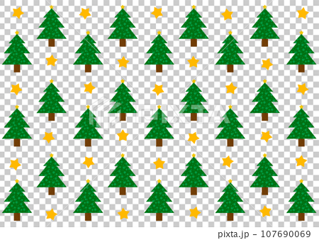 クリスマスツリーと星のパターン　背景 107690069