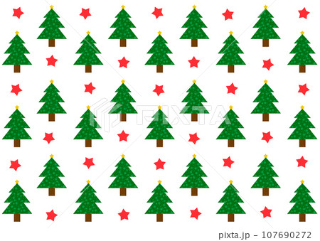 クリスマスツリーと星のパターン　背景 107690272