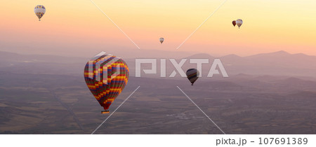 Hot air balloon festival in Cappadocia, Turkey 107691389