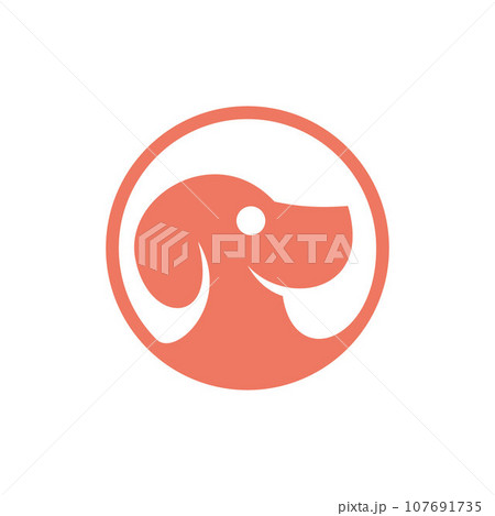 Animal puppy dog head circle modern logo Animal puppy dog head circle modern logo 107691735
