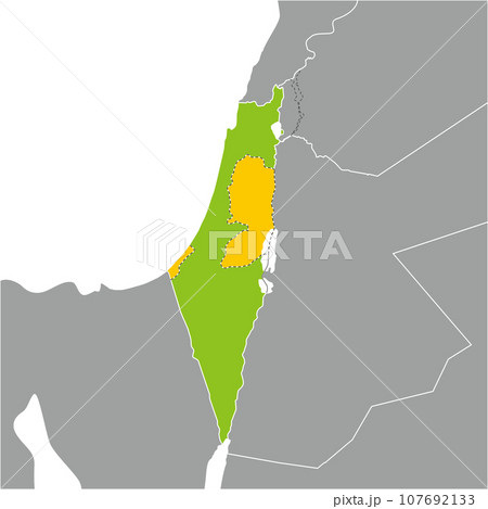 イスラエルとパレスチナ自治区の地図、エジプト、レバノン、シリア、ヨルダン、サウジアラビア イスラエルとパレスチナ自治区の地図、エジプト、レバノン、シリア、ヨルダン、サウジアラビア 107692133