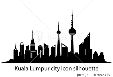 Modern Kuala Lumpur City Skyline Design,Kuala Lumpur skyline detailed silhouette. Vector illustration 107692315